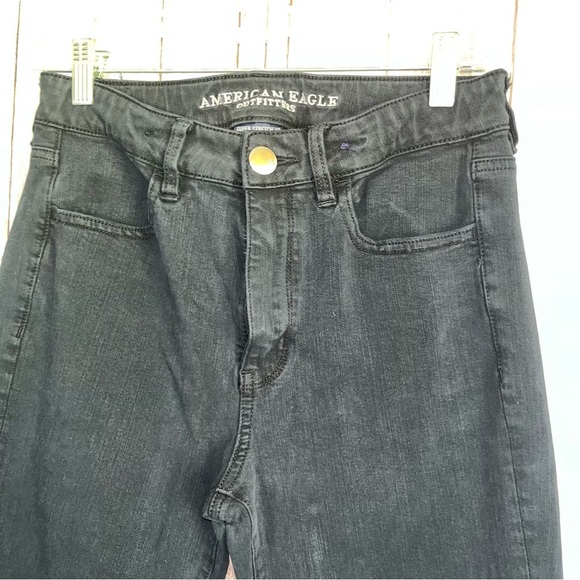 American Eagle Super Stretch X4 High Rise Jegging Black Long - Picture 3 of 7